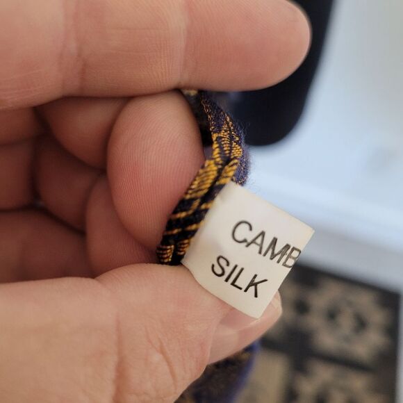 100% Silk Taj Mahal Rectangle Scarf Indian Culture Traditional Made In Cambodia - Picture 10 of 11